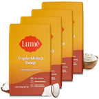 Lume Triple Milled Bar Soap - Rich Moisture & Gentle Cleansing - Paraben Free. Phthalate Free. Skin Safe - 5 ounce (Pack of 4) (Toasted Coconut)